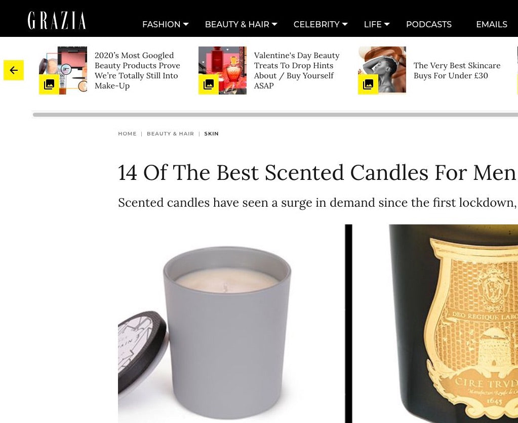 Mountain Candle One "Of The Best Scented Candles For Men" (GRAZIA UK)