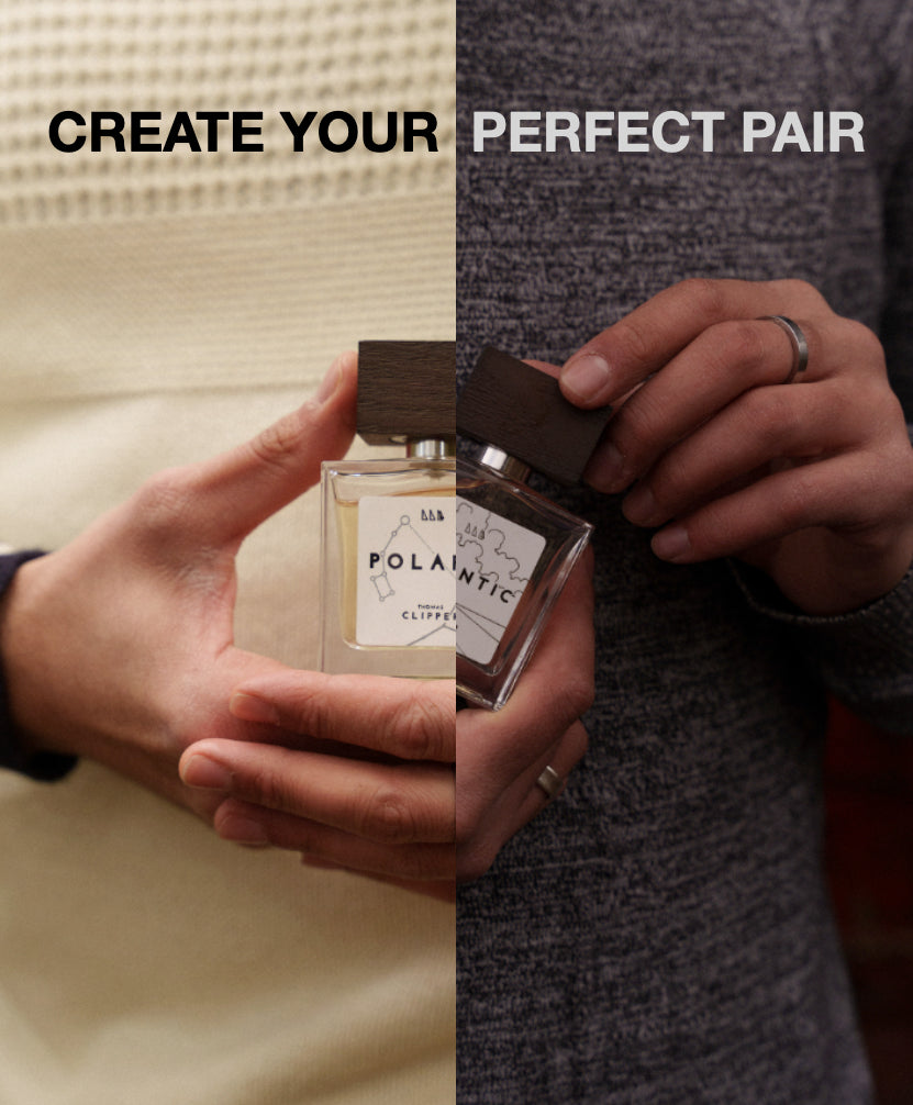 Create your perfect pair - blend men's fragrances from Thomas Clipper to discover unique bespoke scents